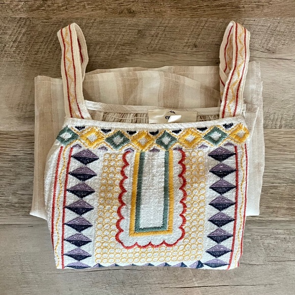 Entro Boho Embroidered Aztec Sleeveless Dress S - Picture 3 of 12